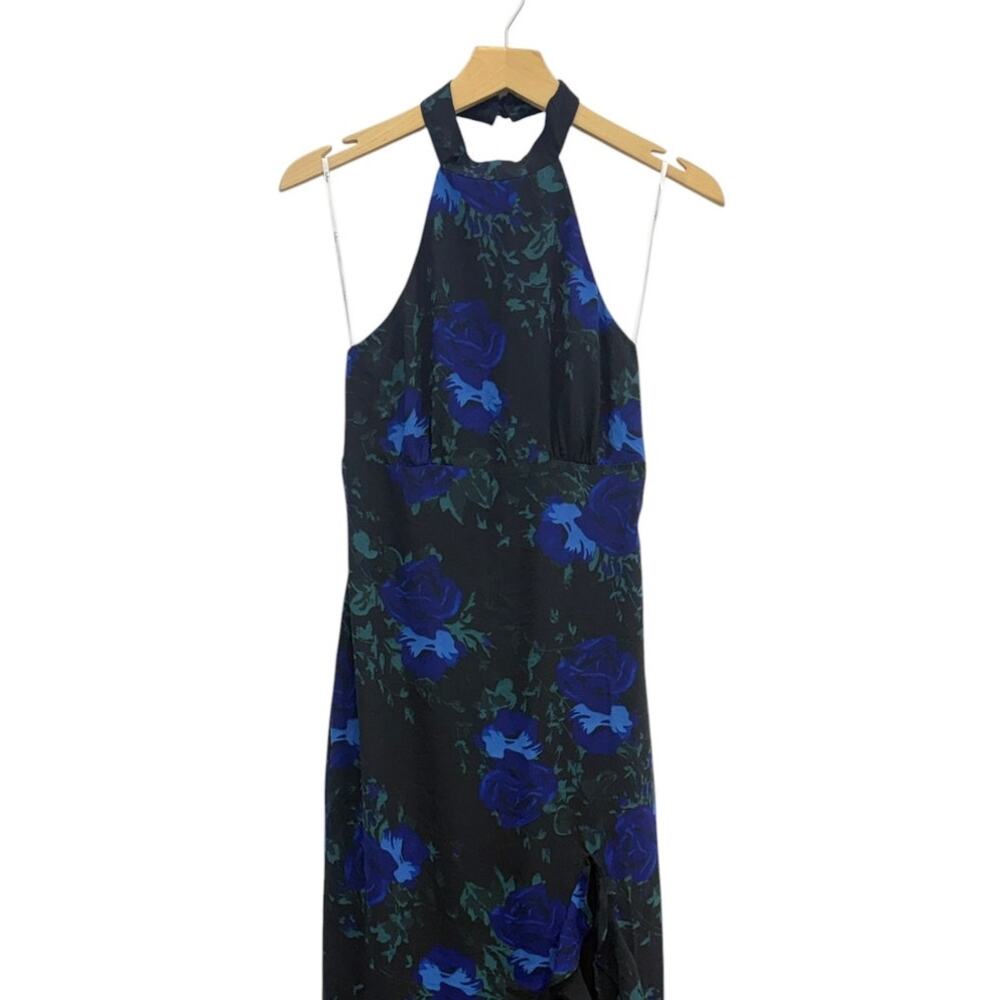 Lulus Elegant Entrance Black Floral Print Halter Maxi Dress size Small NWT - Picture 5 of 6